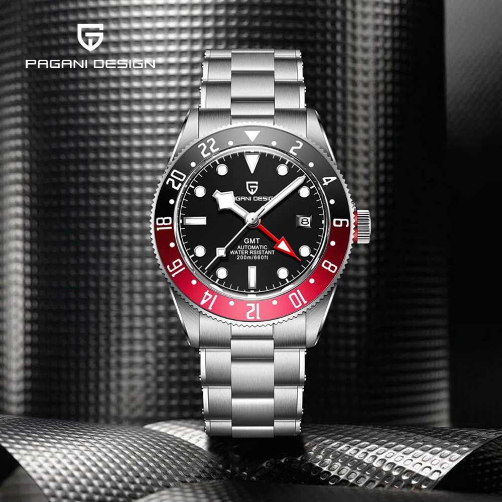 

PAGANI DESIGN GMT мужские часы 2025 лучшие роскошные механические наручные часы автоматические часы для мужчин AR сапфировое зеркало светящиеся часы