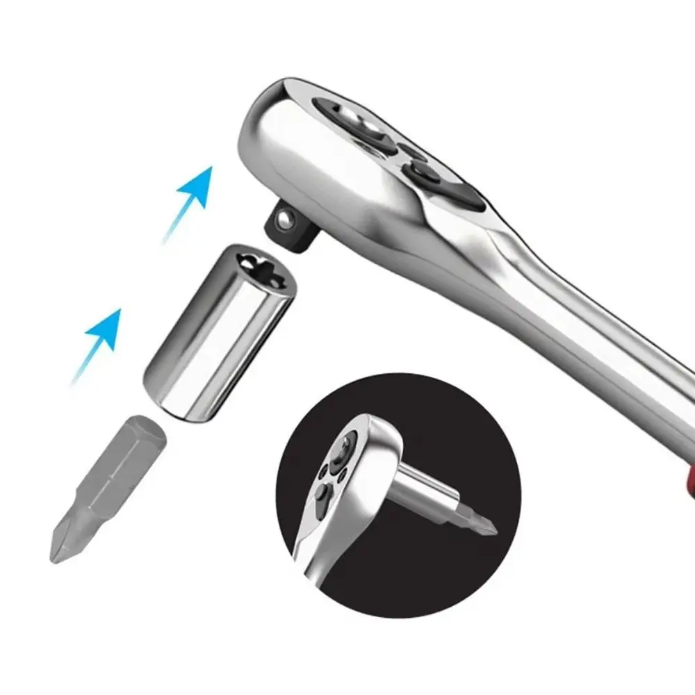 5Pcs 1/4in 1/4in Converter Chrome Vanadium Steel Silver Screwdriver Bit Adapter Quick Release 6.35mm