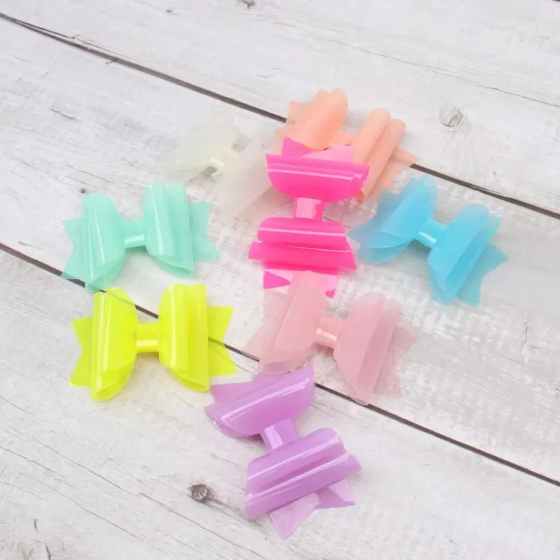 

8 Pcs Jelly Hair Bow Clips Waterproof Bowknot Hairpins PVC Summer Swim Pool Bow Clips Transparent Hair Accessories for Girls
