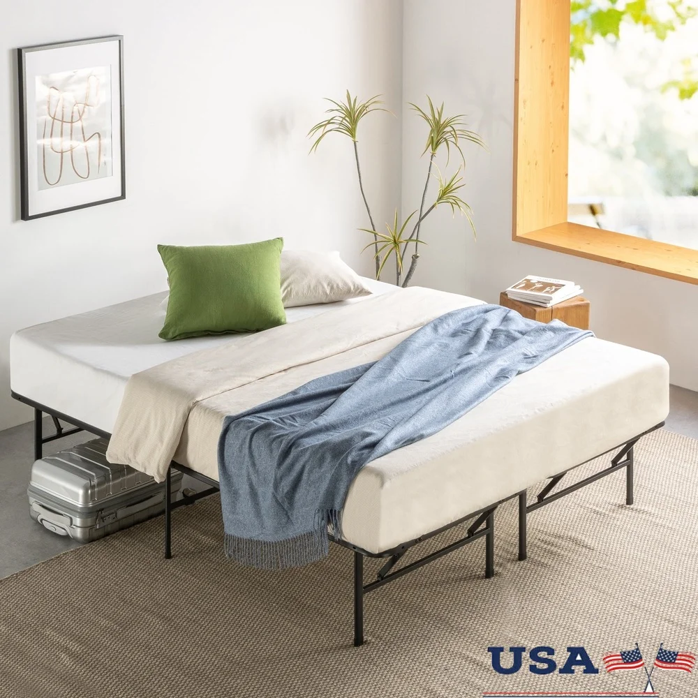 

Adjustable Smartbase Bed Frame Tool-Free Setup Queen to King Heavy Steel Mattress Foundation Squeak-Free Durable Support 1500lbs