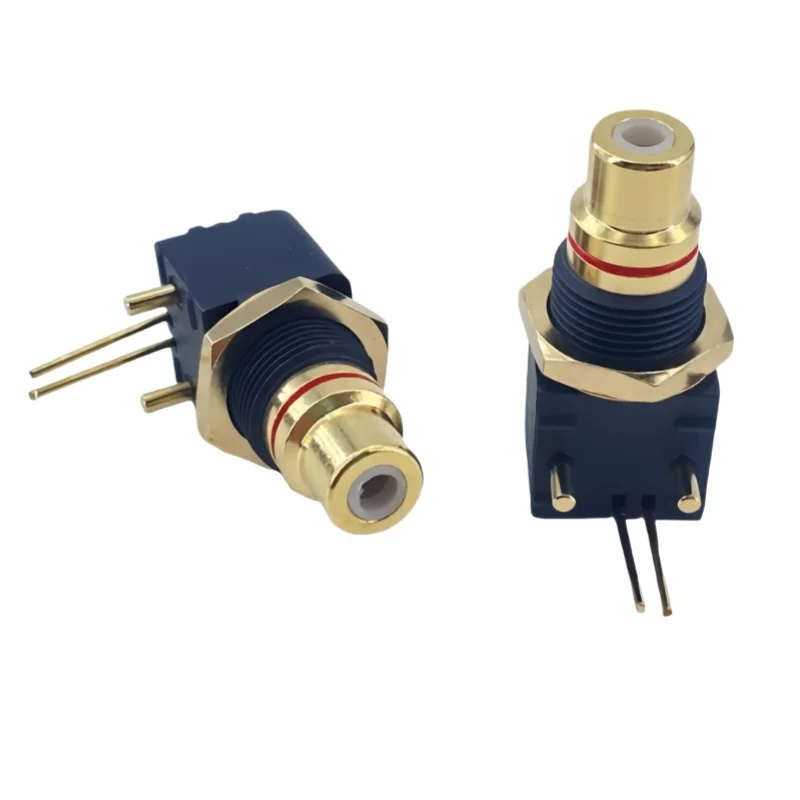 Gold-plated RCA pedestal-to-DAC decoder digital coaxial I/O PCB90-degree solder board socket adapter