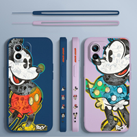 Disney Mickey&Minnie Mouse Phone Case For Xiaomi 14 13 12 11 10 T Pro Ultra Lite 5G Liquid Left Rope 5G Soft Cover