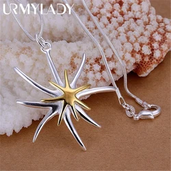 Collier en argent regardé 925 pour femme, belle mode, breloques élégantes, étoile de mer, noble, dame, jolis bijoux, promotions, 45-75cm