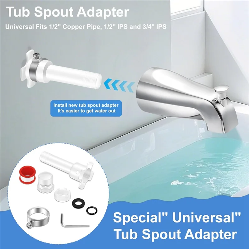 A56X Tub Spout Adapter Tub Spout Diverter Repair Kit Bathtub Faucet Spout Adapter Tub Diverter Repair Kit