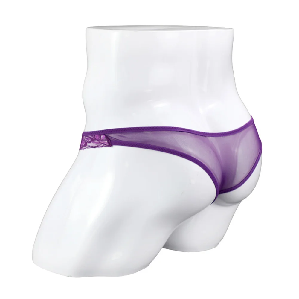 

Males Sexy Lace Breathable Opening Briefs Panties Knickers Underwear Mens Thongs And G String Bikini Sissy Lingerie For Men Gays