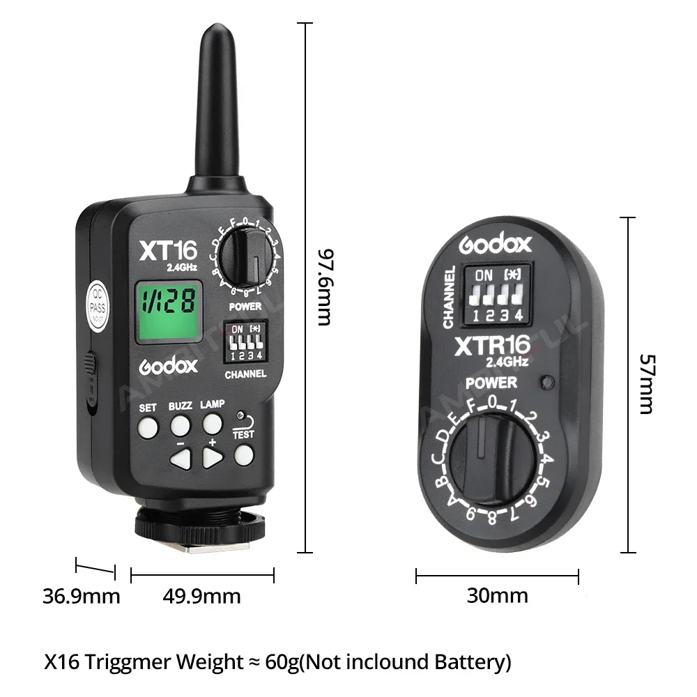Godox XT-16 XT16 Wireless Radio-Controlled Flash Trigger for Godox Witstro AD360 DP/DE/QT/SQ/GT/GS Series Studio Flash Light