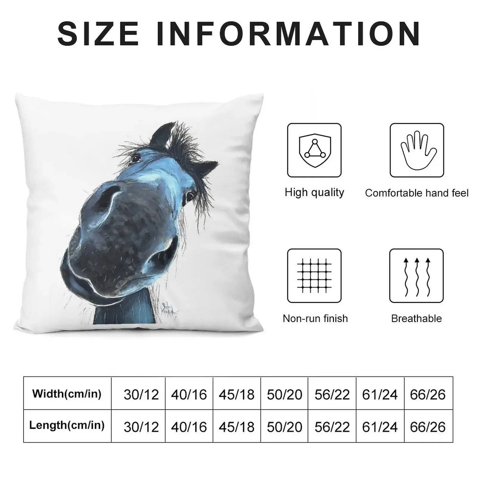 HoRSe PRiNT ' HaPPY BuRT ' BY SHiRLeY MacARTHuR Throw Pillow Decorative pillow case Decorative Cushions Sofa Cover pillow