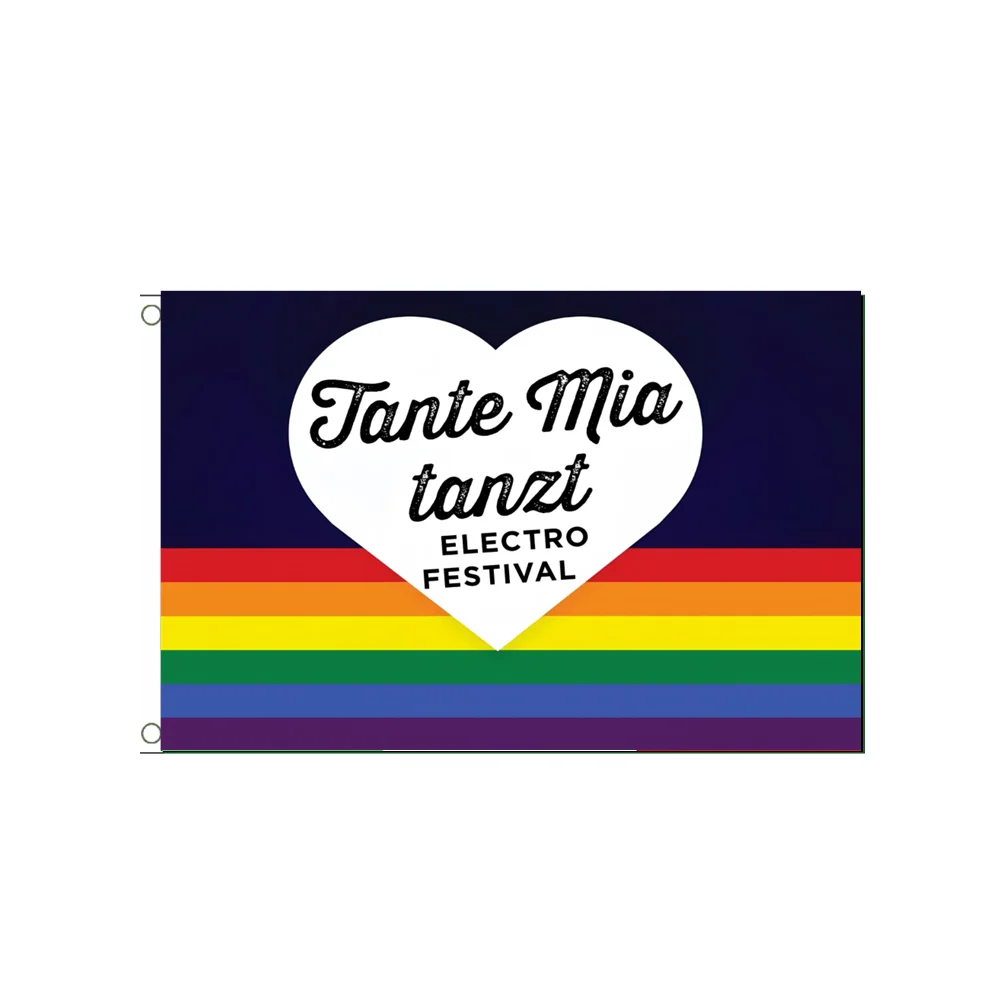 

Tante Mia tanzt Electro Festival Rainbow Flag 2X 3FT 3X5FT Polyester EDM Banner LGBTQ+ Pride & Music Festival Decor for Bedroom