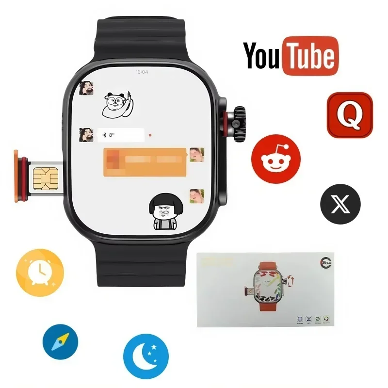 Inteligentny zegarek dla mężczyzn i kobiet Karta SIM 4G Telefon Wi-Fi GPS NFC Android 180 °   Obrotowa kamera akcji