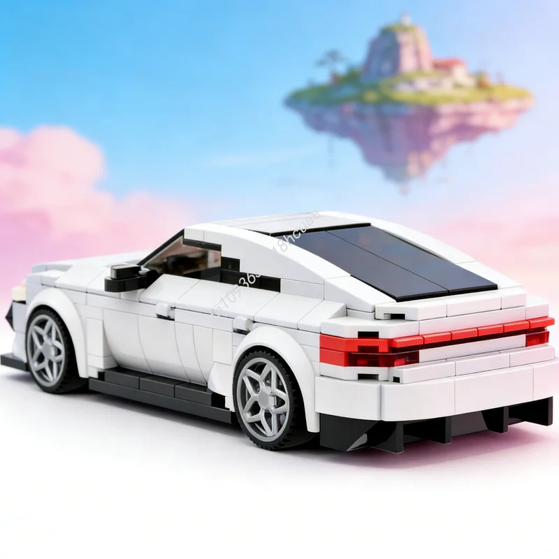 

384 детали MOC Audiee RS E Tron GT, модель «Широкие городские чемпионы», строительные блоки, архитектурные игрушки, рождественские подарки, кирпичики