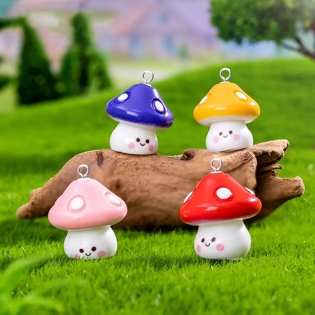 10pcs Kawaii Vegetable Mushroom Resin Charms Kawaii Cute Small Pendants Crafts Decor DIY Earring Jewelry Making C462