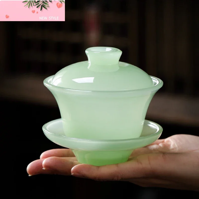 

Ru Qing Celadon Porcelain Covered Bowl - Tianquan Chinese Gaiwan Tea Cup Большая чаша для чая Sancai Набор для чая кунг-фу