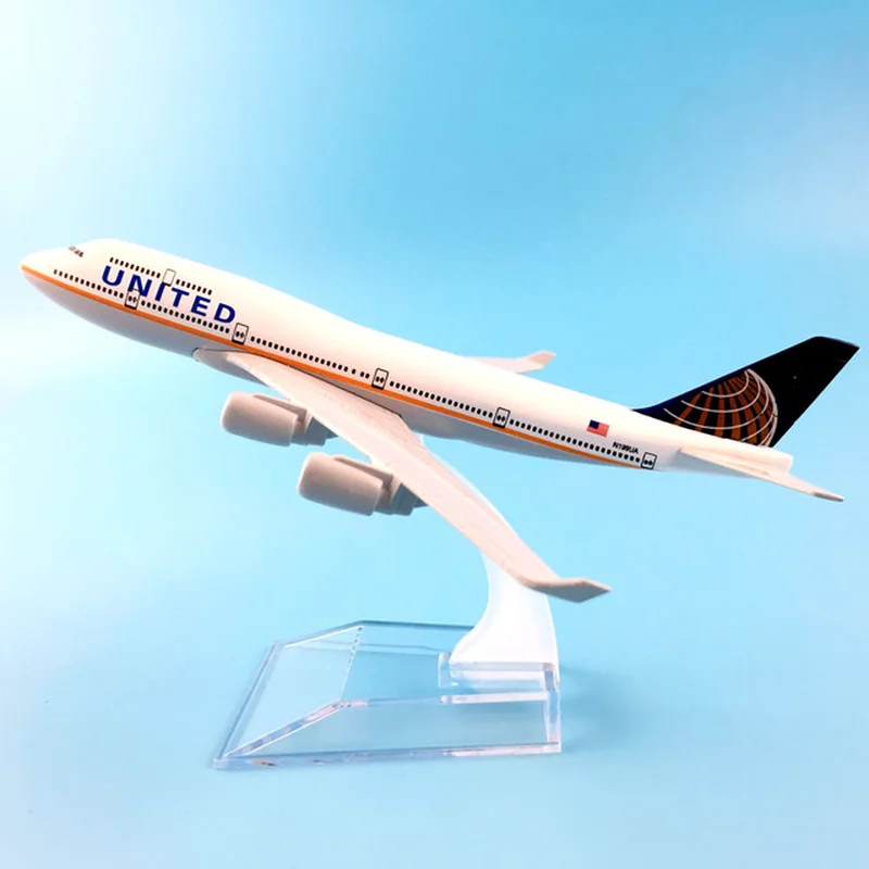 مقياس 1/400 16 سنتيمتر B747 نموذج لعب طائرة 747 الخطوط الجوية المتحدة سبيكة معدنية طفل طائرة طائرة الأطفال طائرة الديكور