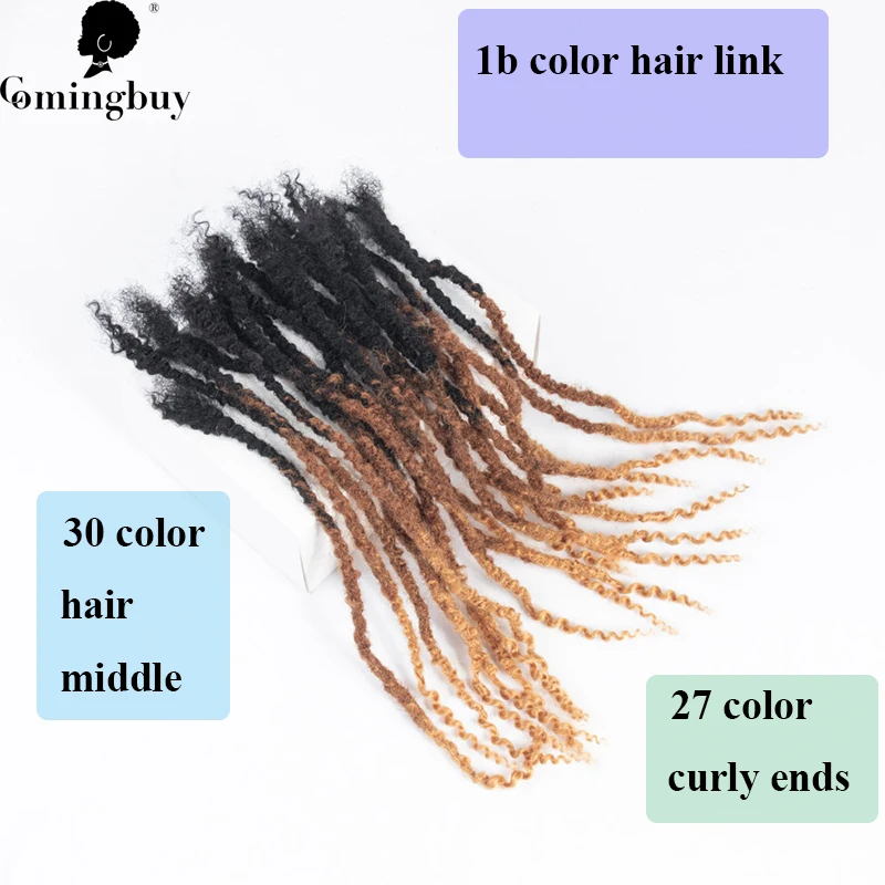 1b/30/27 Ombre Color Fum Dreadloc Braiding Hair Real Human Hair Loc Extensions Hair With Curls Partten For Black Comingbuy