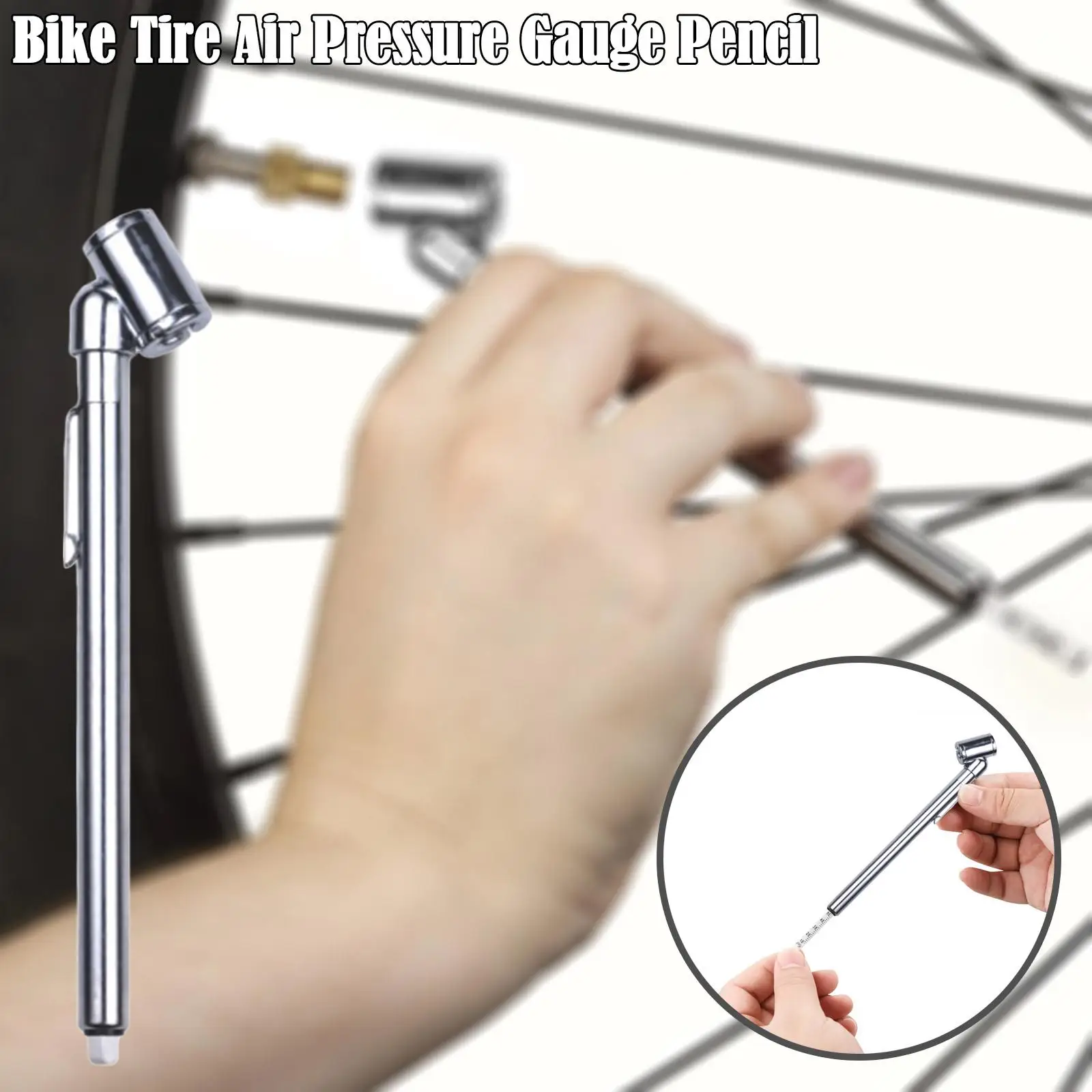 1pcs Bike Tire Pressure Pencil Psi Kilogram-force/² Bicycle Tire Tire Gauge Motorcycle Testing Truck Car Pen P2k5