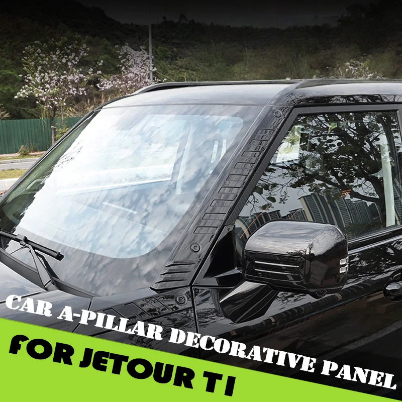 

Car A-pillar Decorative Panel Fit for Jetour Shanhai T1 2024 2025 Modified Car Black Warrior Anti Scraper Decorative Strip