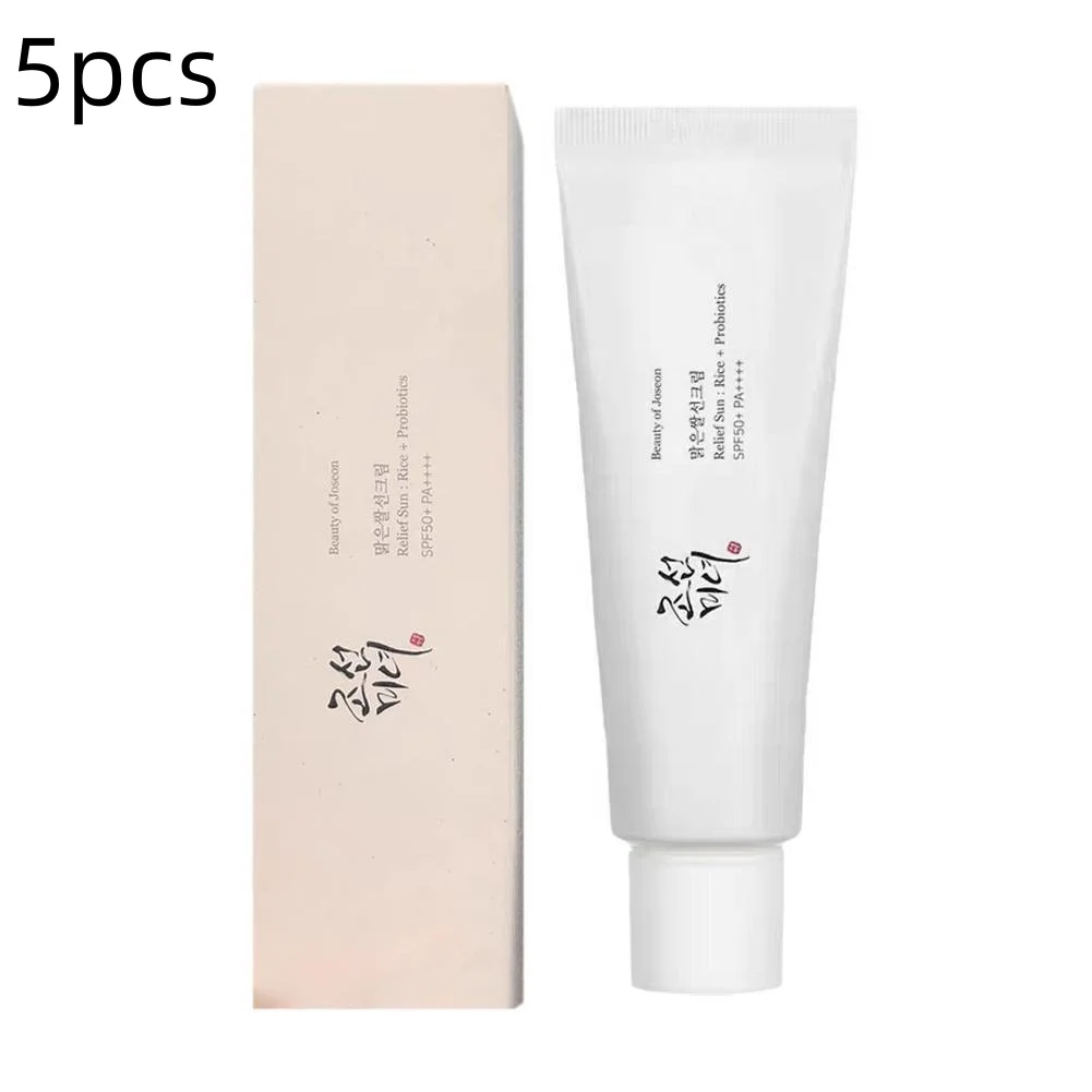 SPF50+ Anti-UV Sonnenschutz Gesichtscreme 50ml Beauty Sonnencreme für Körper und Gesicht Reis-Probiotika Solarblocker Hautcreme Sommer Strand