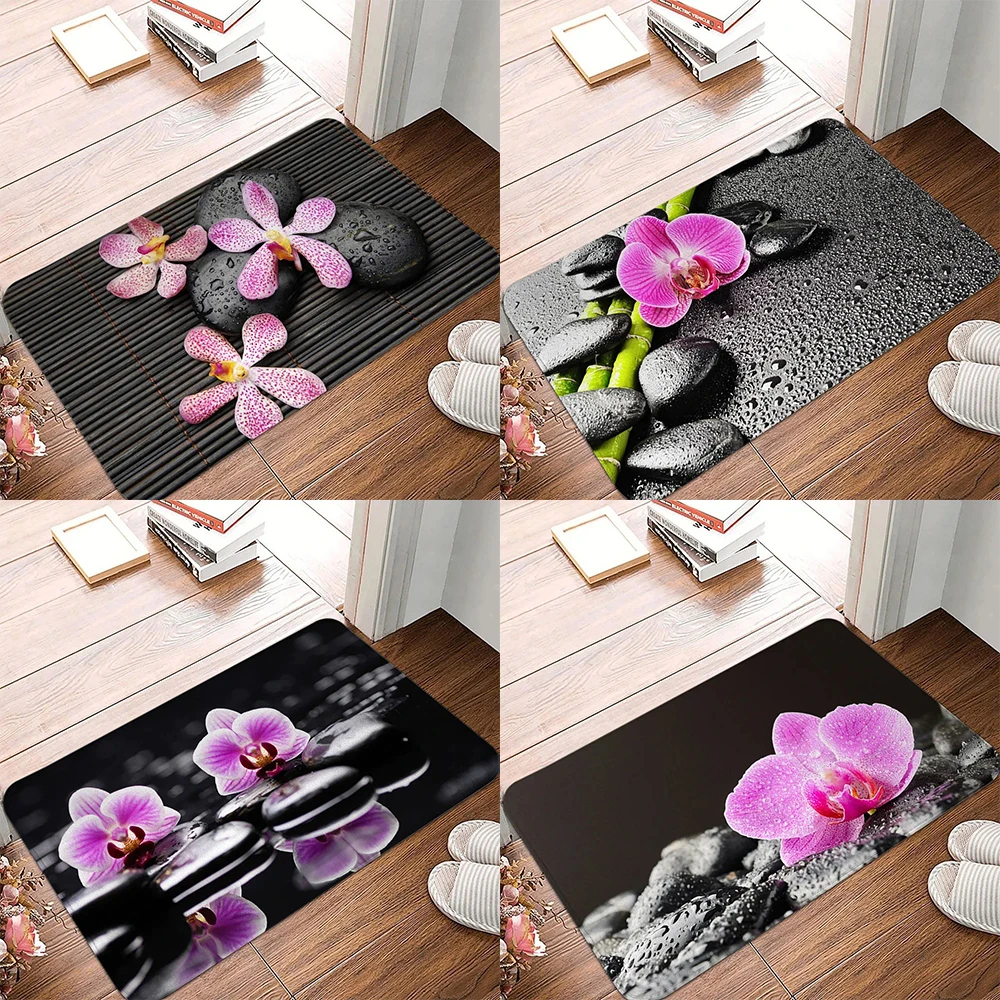 Stone print pattern entrance door mat absorbent bedroom living room bathroom carpet home decoration kitchen floor mat