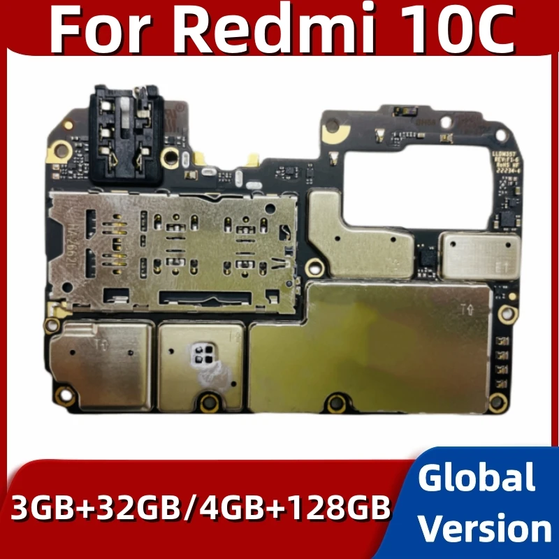 Mainboard for Xiaomi Redmi 10C, 64GB, 128GB, Global ROM, Motherboard PCB Module, Snapdragon 680 Processor