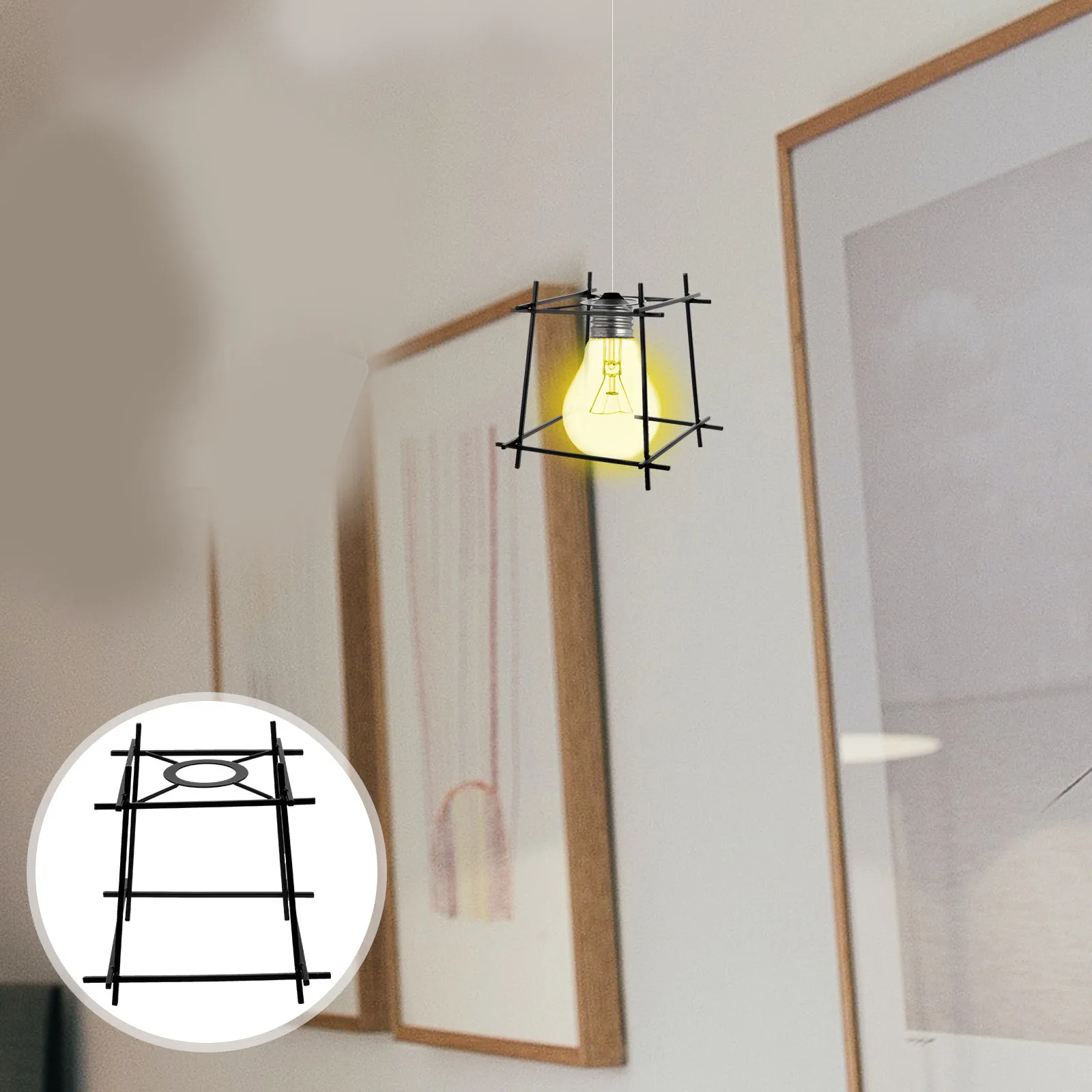 

Metal Wire Lampshade Hollow Pendant Light Cover Iron Wire Lamp Shade Durable Decorative for Ceiling Floor Wall Lights Home