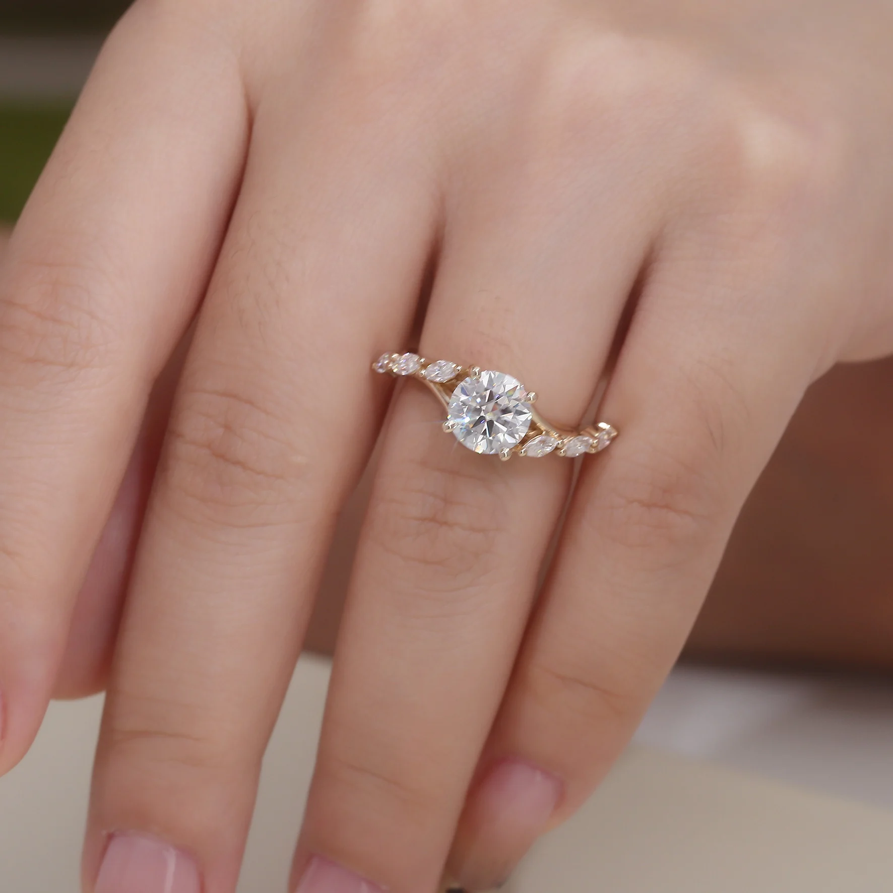 Provence Luxury Diamond Ring IGI D/VS1 1.3ct Round cut DEF/VS Lab Diamonds Twisted band KGold Wedding ring Fine Jewelry Custom