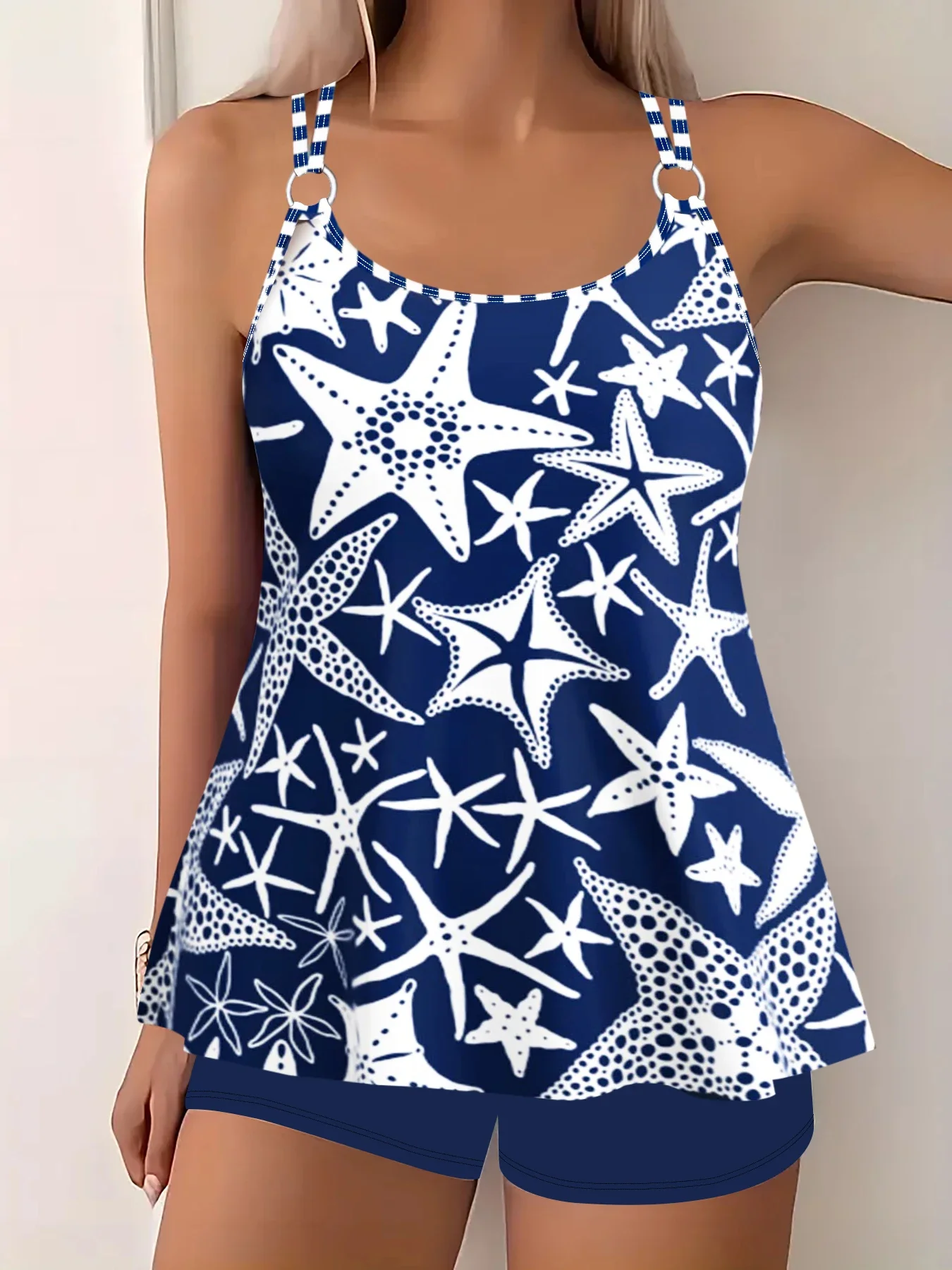 Floral Pattern 2 Piece Set Tankini, Skirted Style with Boyshorts Swimsuits, Women's Swimwear & Clothing Summer Sexy Bikini