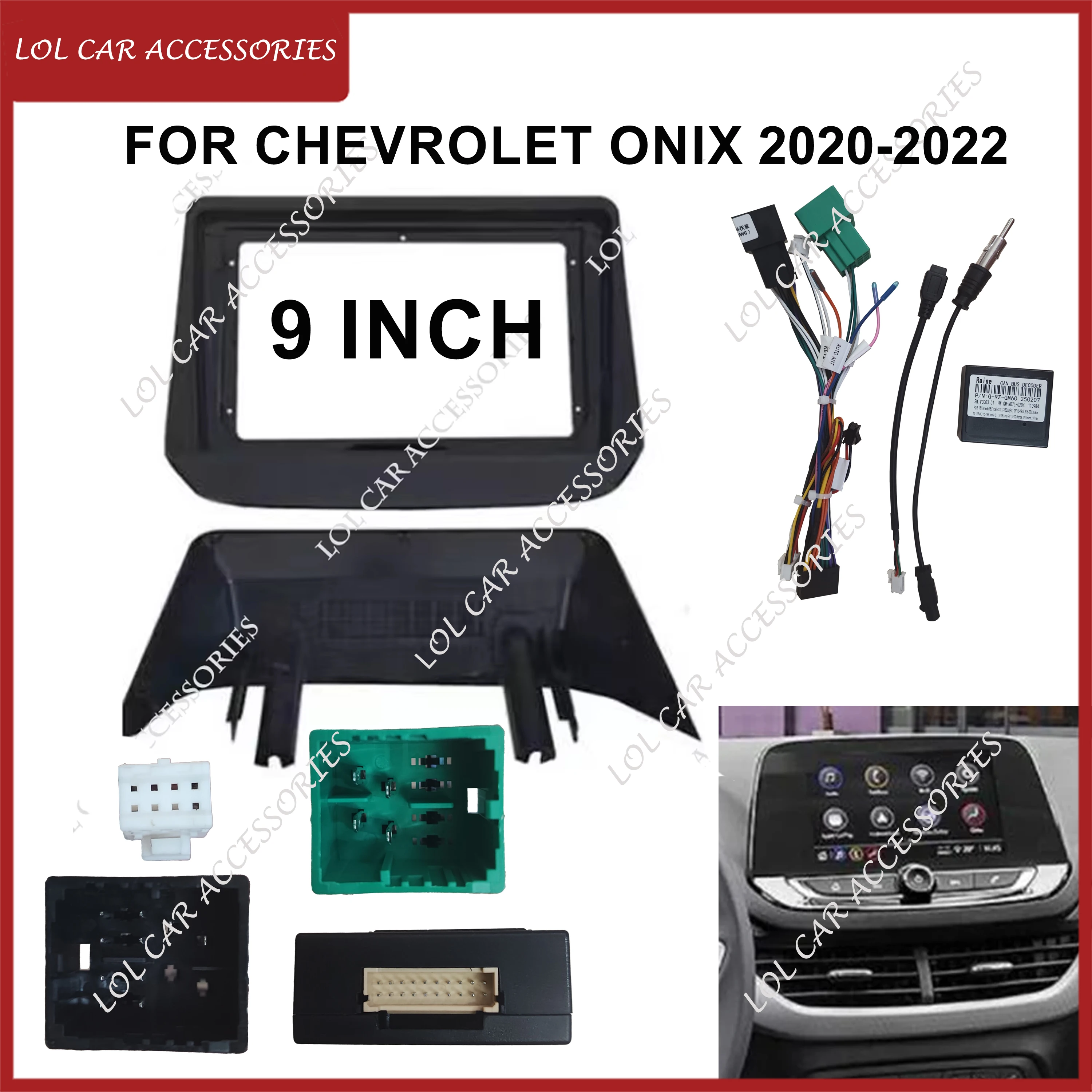 

9 Inch For Chevrolet Onix 2020-2022 Auto Car Radio Stereo GPS MP5 Android Player Install 2 Din Head Unit Dash Frame Fascia