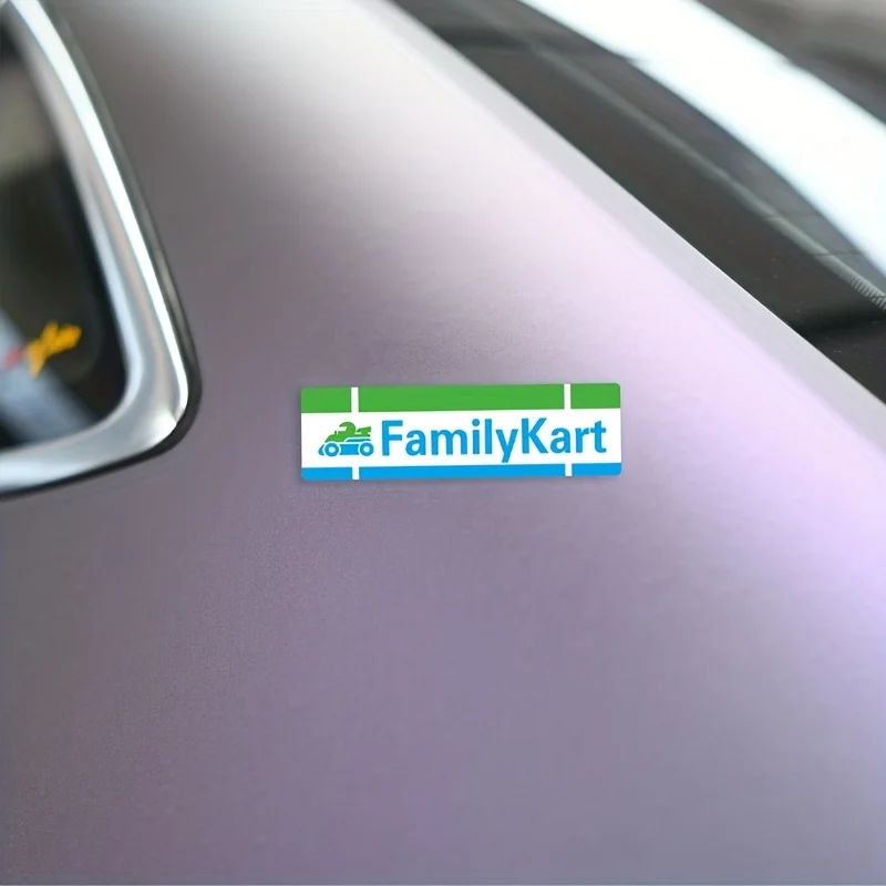 "Adesivo modello FamilyKart Karting da 1 pezzo (verde blu bianco) - Decalcomanie in vinile impermeabili per la decorazione del finestrino dell'auto"