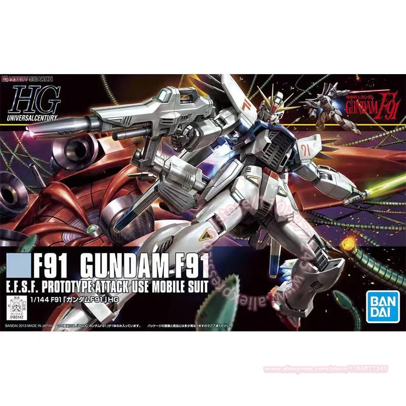 BANDAI F91 GUNDAM HGUC 1/144 Trendy Figuur Desktop Ornament kinderen Verjaardagscadeau Randmodel Actiefiguren Montage