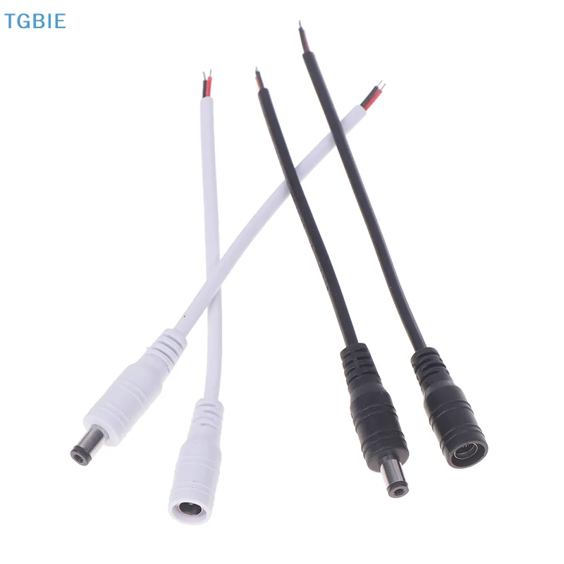 Câble d'alimentation cc en queue de cochon, 5.5mm X 2.1mm, connecteur mâle femelle 22awg pour alimentation 12V, adaptateur de caméra de vidéosurveillance, bande LED DVR, 10 pièces