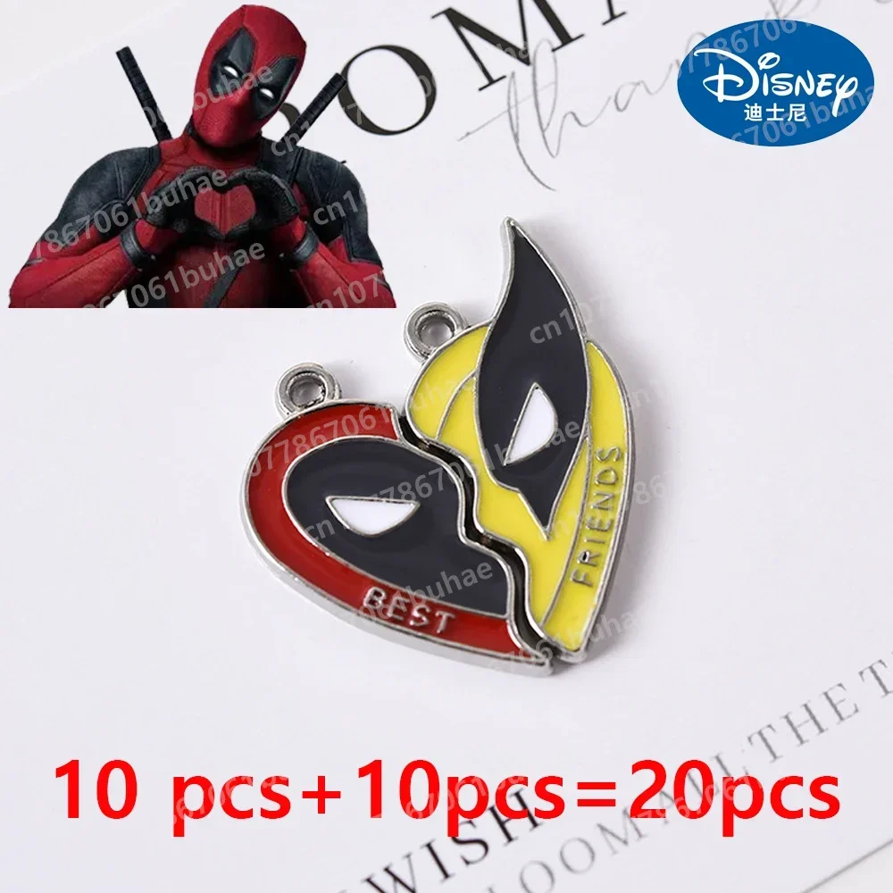 10set Deadpool Wolverine DIY Drip Oil Jewelry Anime Necklace Bracelet Earring Pendant Handmade Material Pendant Accessories Gift