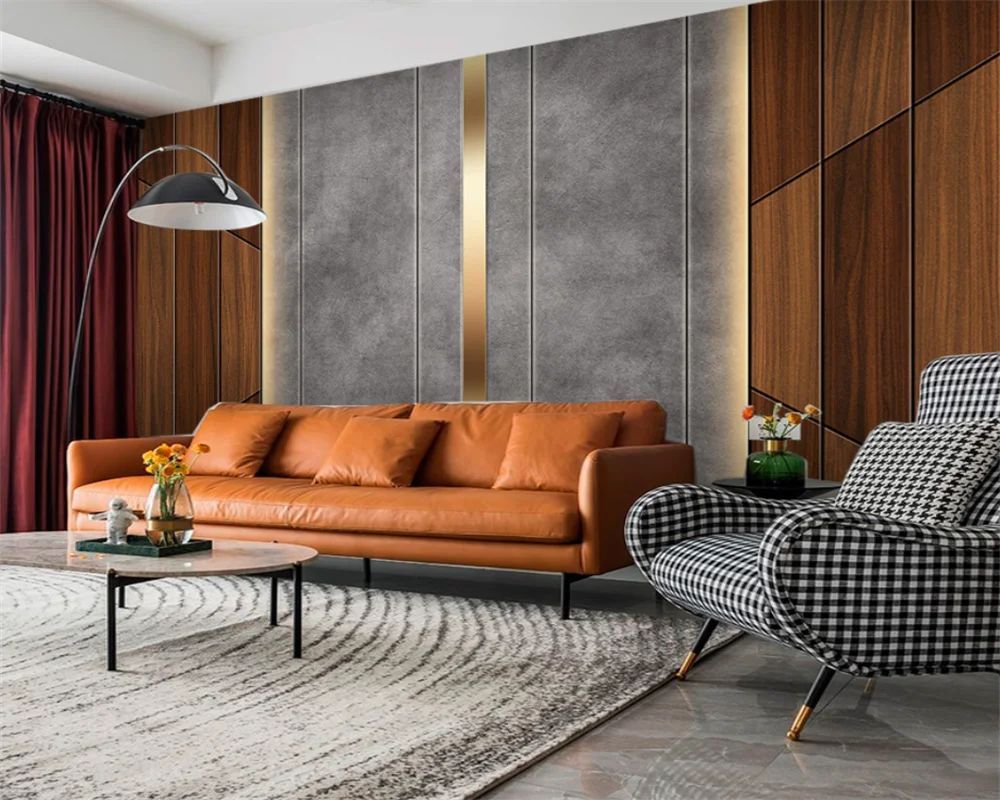 beibehang Custom Nordic Modern Minimalist papier peint Wood Grain Marble TV Background Decoration Living Room Bedroom Wallpaper