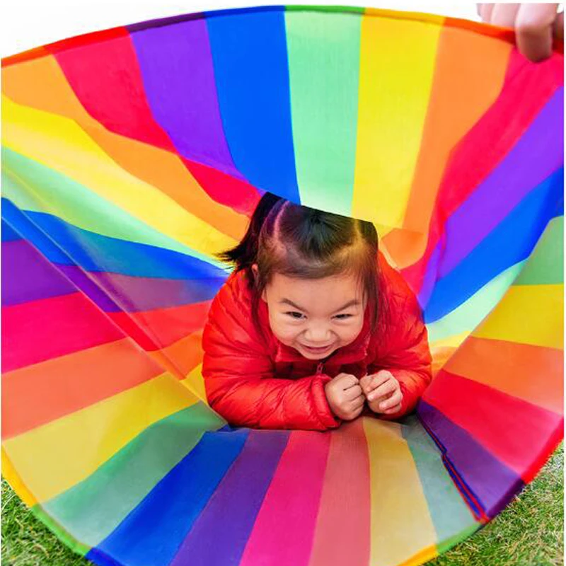 Rainbow Sensory Play Tunnel giochi ad ostacoli per bambini per divertimento all'aperto attività per l'asilo Juguetes Deportivos Para nisenos