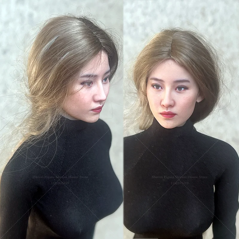 1/6 1/12 Schaal Head Sculpt Aziatische Schoonheid Ster Zonder Haar Voor 12-inch 6-inch Poppen Action Figure soldaat Miniatuur Model