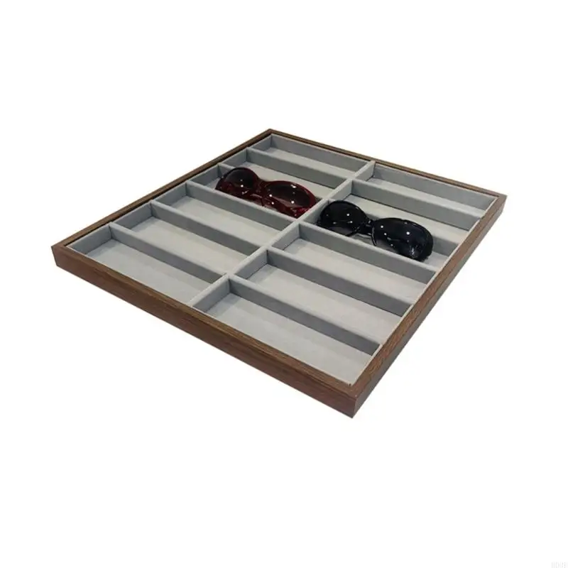 Eleganter Brillenhalter aus Holz und Flanell innen B03E – Detail 9