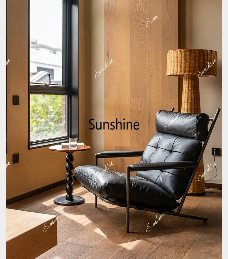 

Large and small apartment black simple living room casual single chair