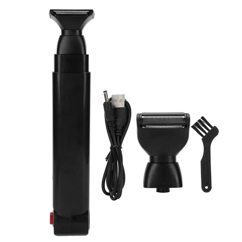 Long Handle Men'S Foldable Back Hair Trimmer Back with 2 Shock Absorber Flex Heads Upgraded Electric