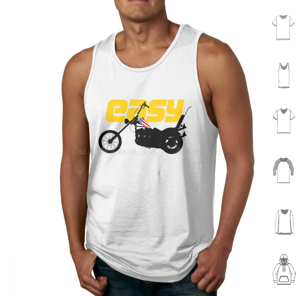 Easy Tank Tops Print Cotton Motorbike Icon Bike Chopper Easyrider Easy Rider Classic Film Movies Roadmovie Road Movie