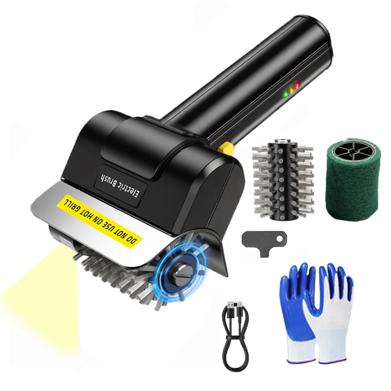 

Cordless Electric Grill Brush Stainless Steel BBQ Brush Rechargeable Wireless Cleaning Brush Outdoor Cleaning Brush Grill Brush