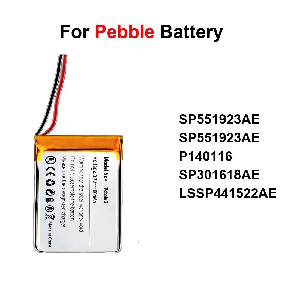 

Аккумулятор для часов высокой емкости LSSP441522AE SP551923AE P140116 58-250 мАч для времени Pebble Round Steel 2