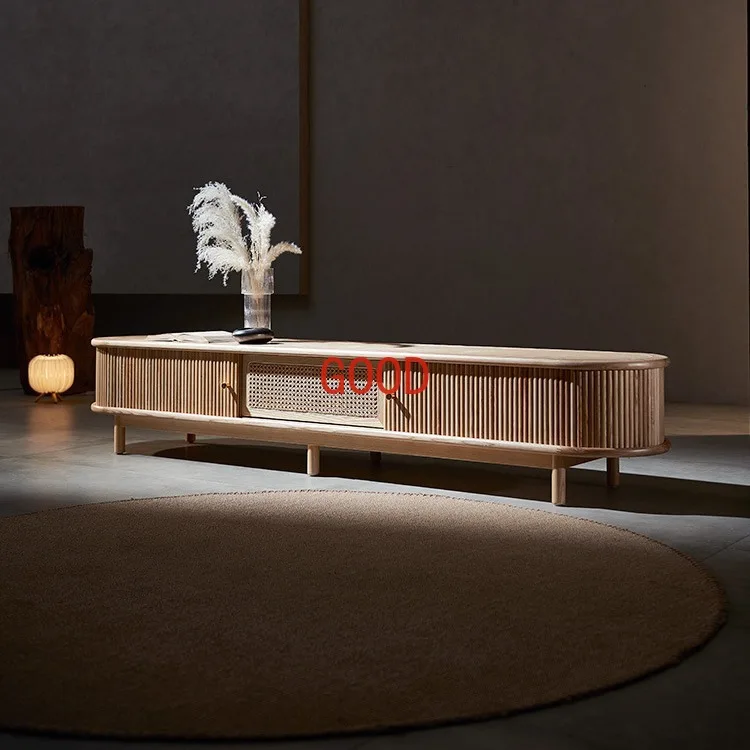 

Скандинавский твердый деревянный ротанговый стеклянный ТВ-шкаф, японский деревянный шкаф