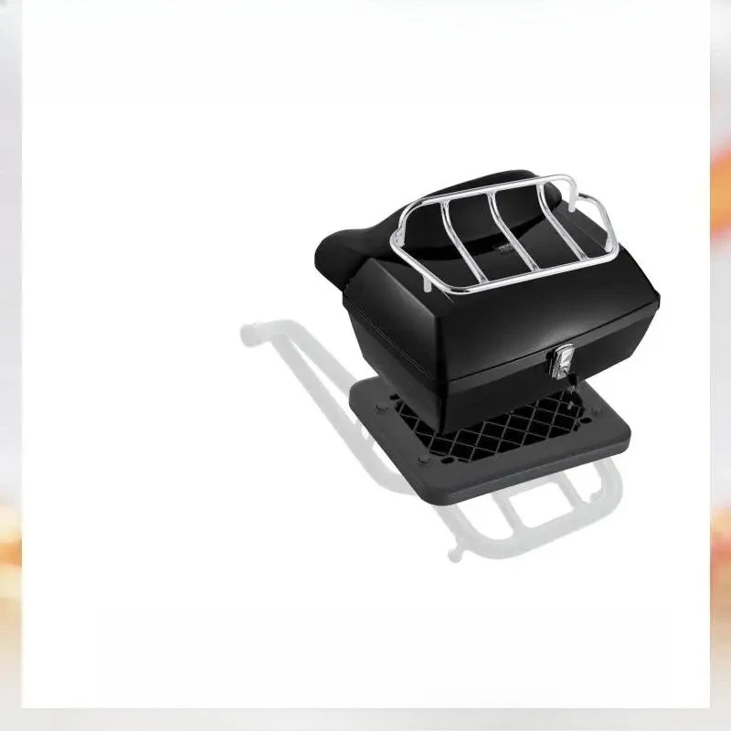 

Motorcycle Top Case PP Material Motorbike Tail Box with Reflective Panel Waterproof Motorcycle Box with MultiHole Base