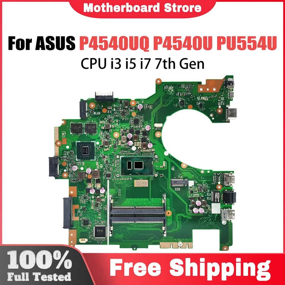 P4540UQ Notebook Mainboard For ASUS PRO P4540U PU554U P454U Laptop Motherboard i3-7100U i5-7200U i7-7500U CPU 940MX