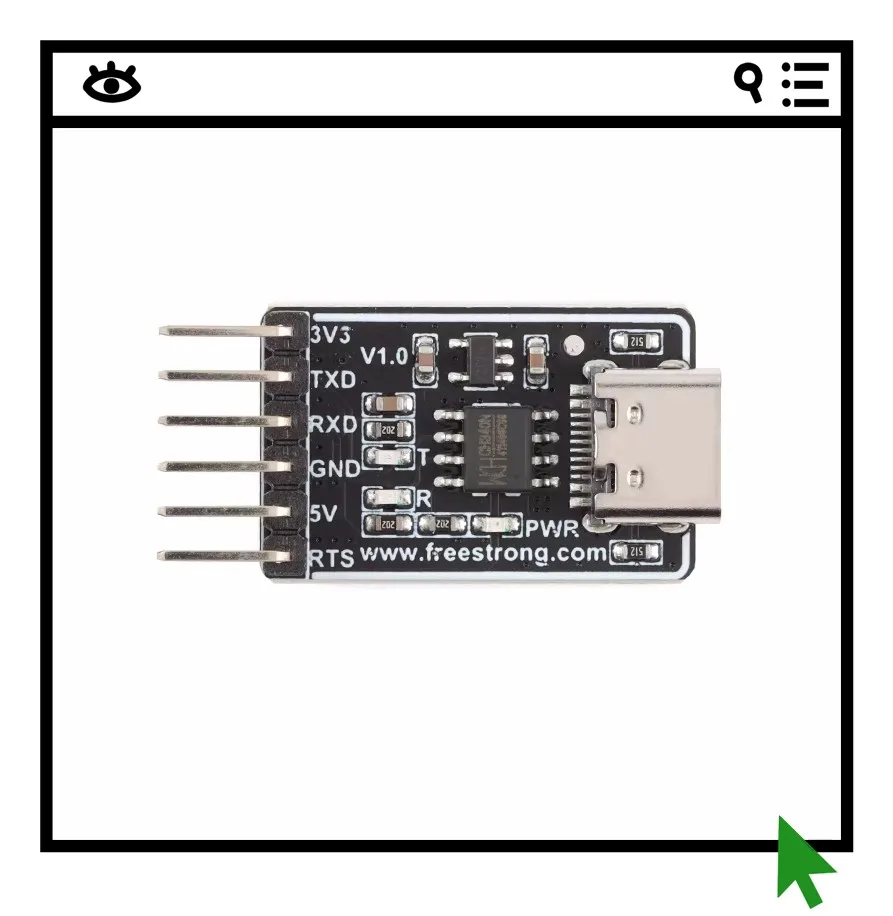

5 шт. FS-UTTL-340NC/USB-конвертер USB-C в последовательный порт TTL, чип CH340NC со встроенным преобразователем 5В в 3.3В