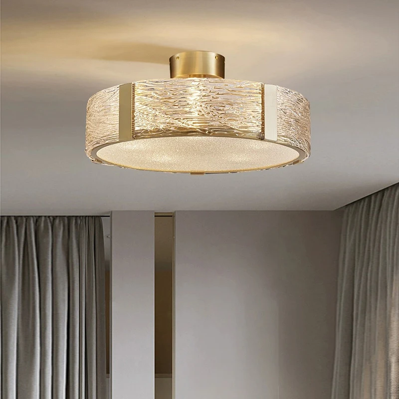 Lustres de plafond en verre en laiton à intensité variable, salon et chambre à coucher, suspension LED moderne, décoration d'intérieur, lam138, patch ho 2024 Ludeviation