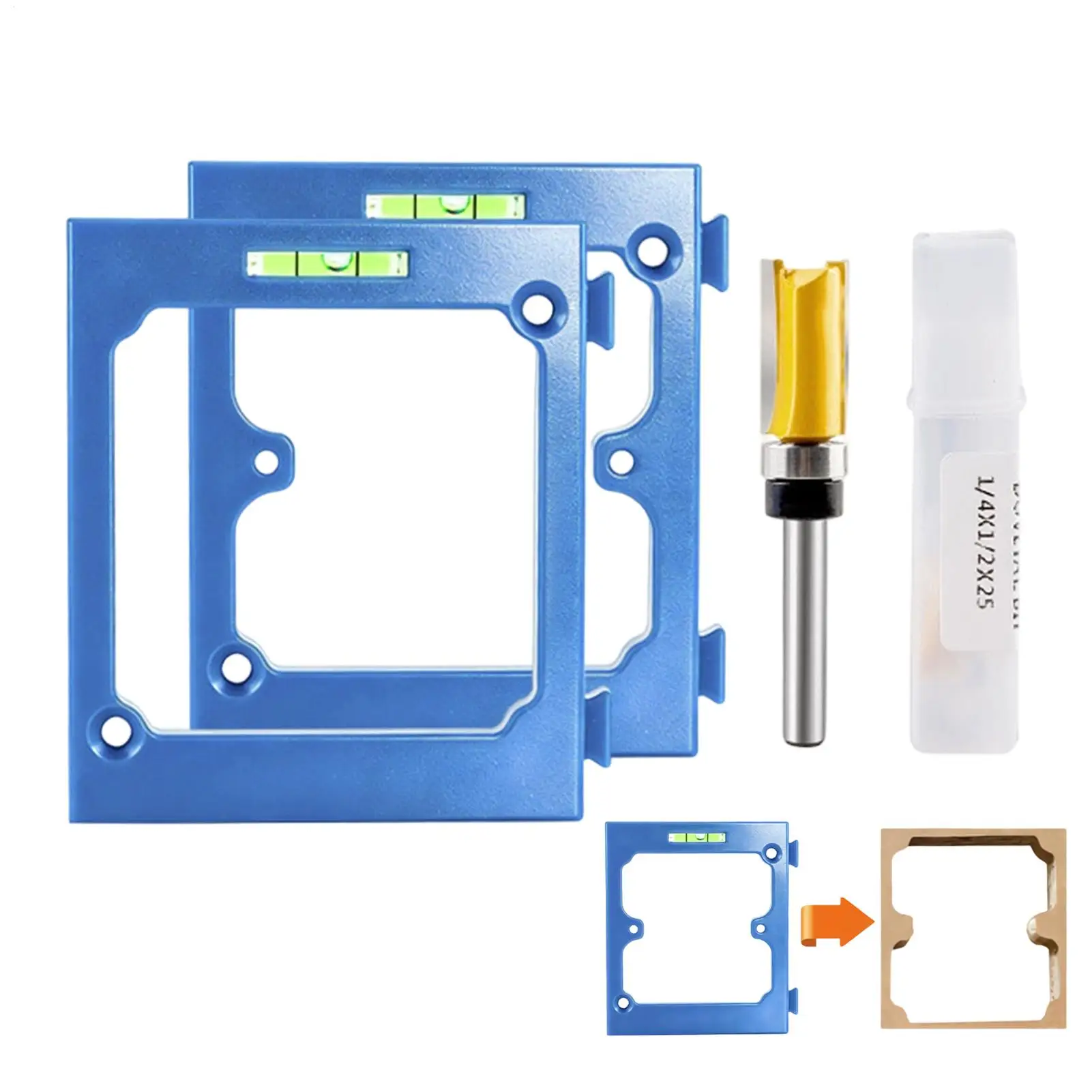 Wire Box Template 86 Type Slotting Cutout Guide with Contour Milling Cutter Receptacle Cutting Template for Drywall Construction