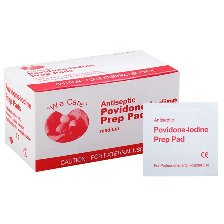 300Pcs Disposable Iodine Disinfectant Cotton Pads for Skin Wounds Navel Cleaning Disinfection Gentle Cleaning