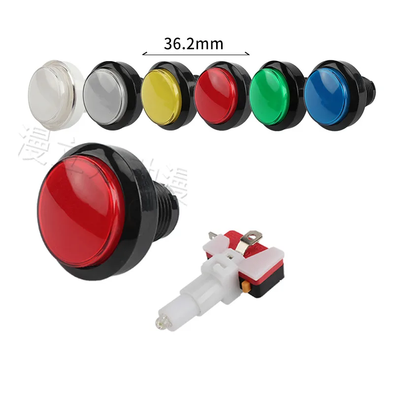5pcs 46mm Machine Accessories Round Micro Button Game with Light for Water Vending Machine Smoke Grabbing Machine