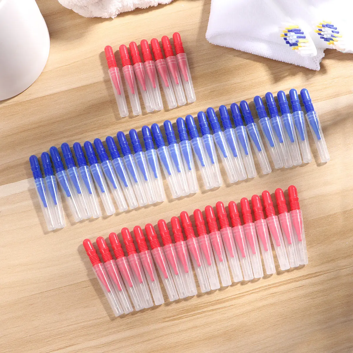 50Pcs Interdental Brush Nylon Coated Wire Dental Oral Care Orthodontic Cleaning Between Braces Teeth Massage Tool