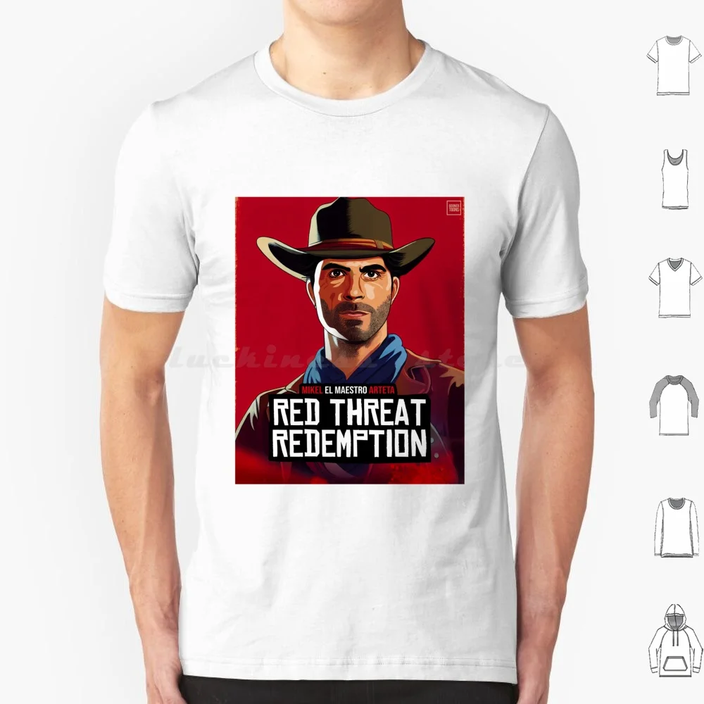 Red Threat Redemption : Mikel 'el Maestro' Arteta T Shirt 6xl Cotton Cool Tee Goonertoons Football London Coyg Gunners Soccer